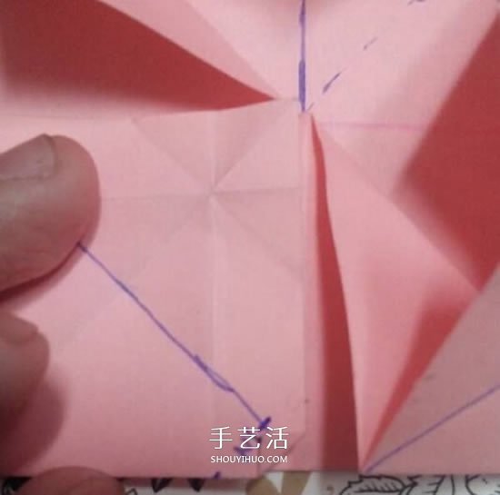 爱心相框怎么折图解 带心形四方相框的折法(图29)