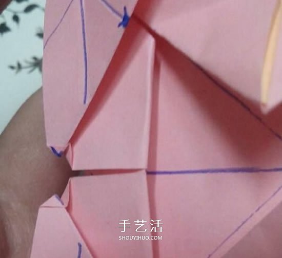 爱心相框怎么折图解 带心形四方相框的折法(图37)