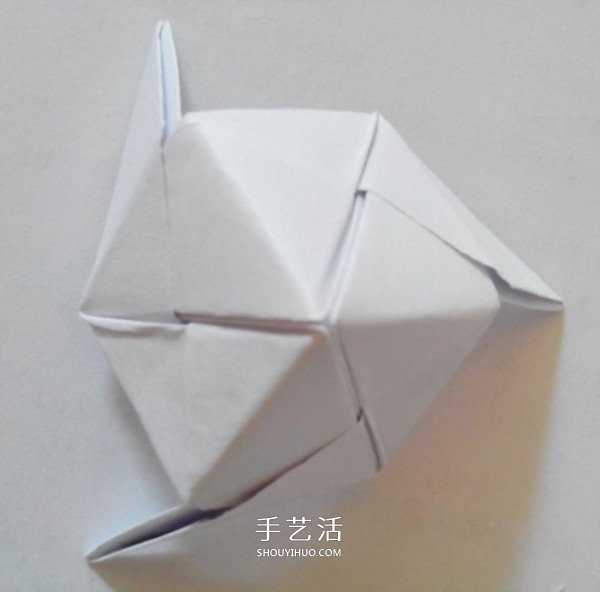 多面立方体的折法图解 折纸立方体的步骤图(图8)