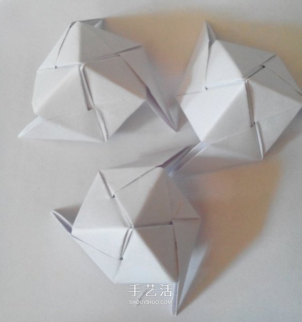 多面立方体的折法图解 折纸立方体的步骤图(图13)