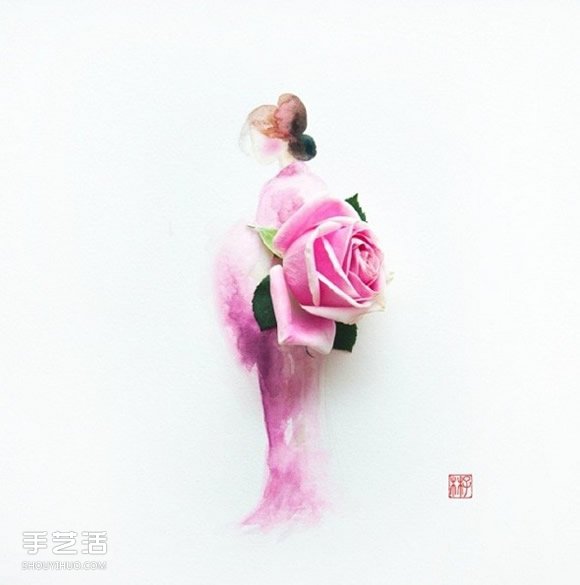 极雅艺术！用水彩让花朵变身礼物在纸上绽放(图2)