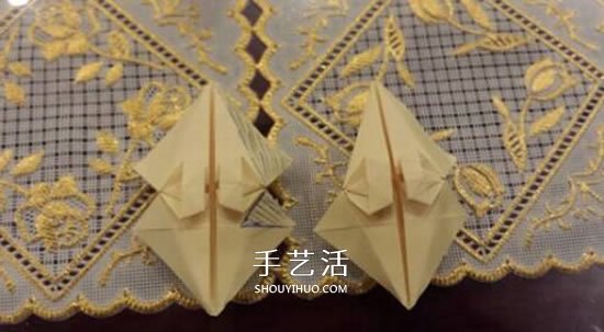 漂亮立体雨伞折纸图解 纸雨伞的折法步骤图(图17)