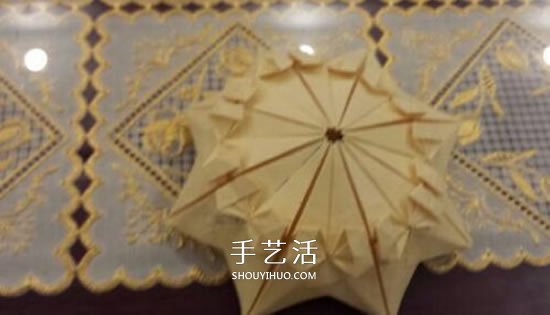 漂亮立体雨伞折纸图解 纸雨伞的折法步骤图(图19)