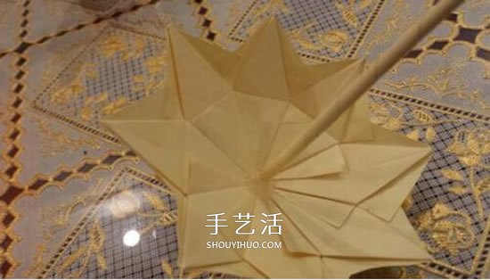 漂亮立体雨伞折纸图解 纸雨伞的折法步骤图(图21)