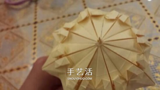 漂亮立体雨伞折纸图解 纸雨伞的折法步骤图(图22)