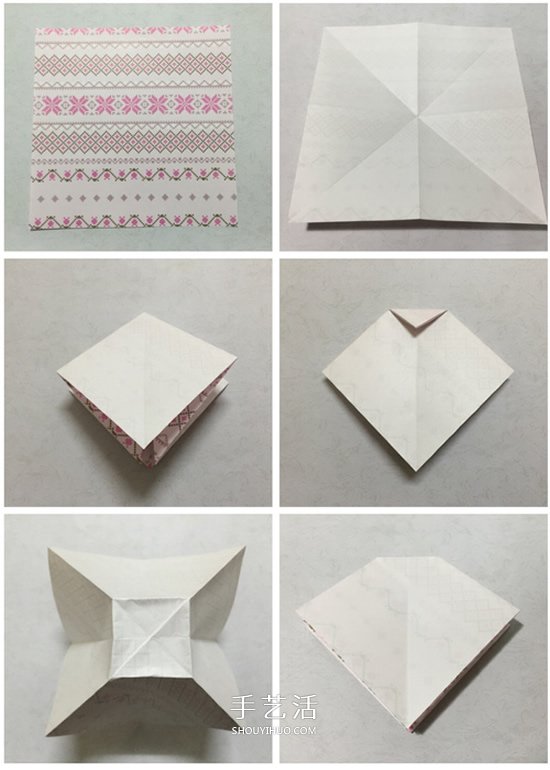 彩纸折蝴蝶结的方法 漂亮蝴蝶结手工折纸图解(图2)