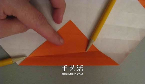 立体南瓜灯的折纸图解 手工复杂南瓜灯的折法(图26)