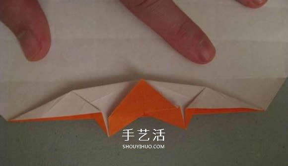 立体南瓜灯的折纸图解 手工复杂南瓜灯的折法(图30)