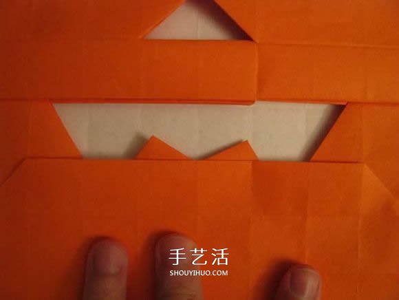 立体南瓜灯的折纸图解 手工复杂南瓜灯的折法(图32)