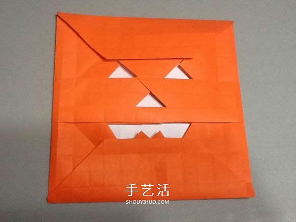 立体南瓜灯的折纸图解 手工复杂南瓜灯的折法(图37)