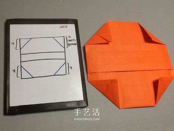 立体南瓜灯的折纸图解 手工复杂南瓜灯的折法(图38)