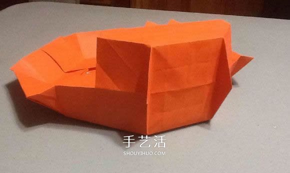 立体南瓜灯的折纸图解 手工复杂南瓜灯的折法(图51)