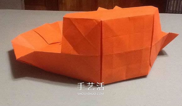立体南瓜灯的折纸图解 手工复杂南瓜灯的折法(图52)