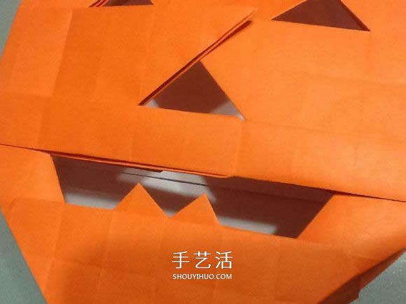 立体南瓜灯的折纸图解 手工复杂南瓜灯的折法(图62)