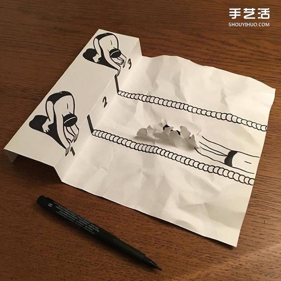 一支笔、一张纸，丹麦艺术家撕纸DIY出幽默！(图7)