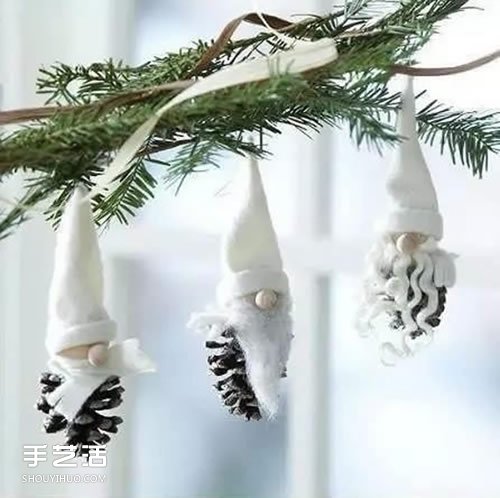 圣诞节主题小挂件DIY 坚果果壳制作圣诞挂饰(图2)