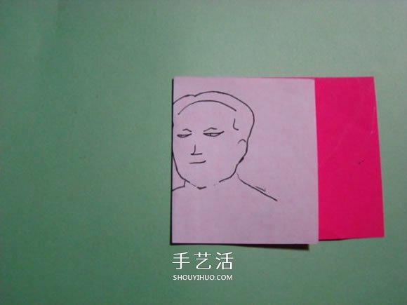 怎么折纸人物头像图解 戴帽子的人折法过程(图2)