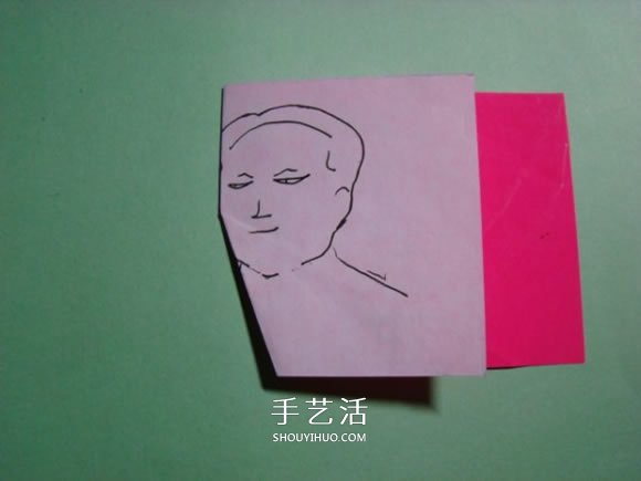 怎么折纸人物头像图解 戴帽子的人折法过程(图4)