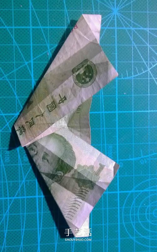 六角徽章的折法图解 一元纸币折纸六角徽章(图4)