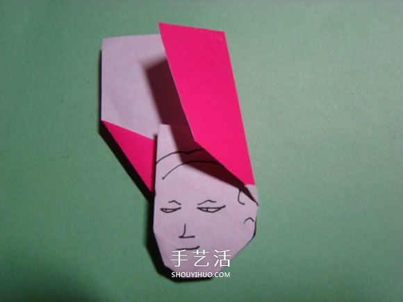怎么折纸人物头像图解 戴帽子的人折法过程(图14)