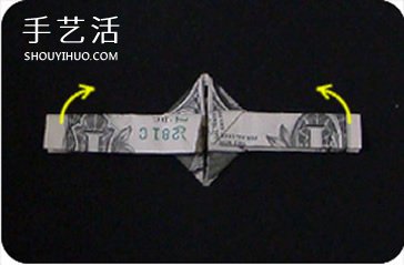 美元折纸戒指的教程 钻戒的折法用纸币图解(图19)