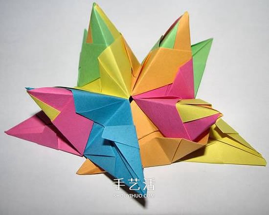 立体星星的折法图解 折纸星星花球的步骤图(图15)