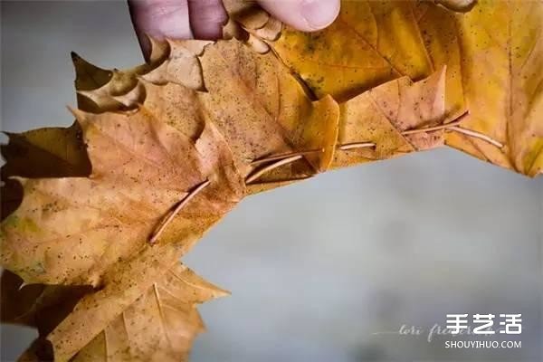 树叶皇冠的做法图片 手工枫叶皇冠制作方法(图3)