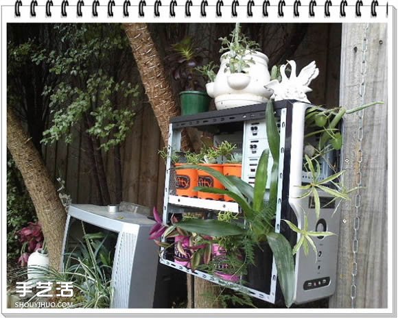 旧电脑机箱DIY花架 电脑主机制作花架的方法(图6)