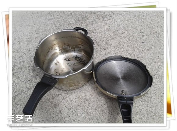 高压锅锅盖废物利用DIY制作花盆盆景的方法(图2)