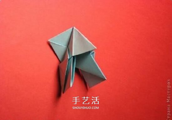 绿萝魔灵花球的折法图解 折纸绿萝魔灵花球教程(图19)