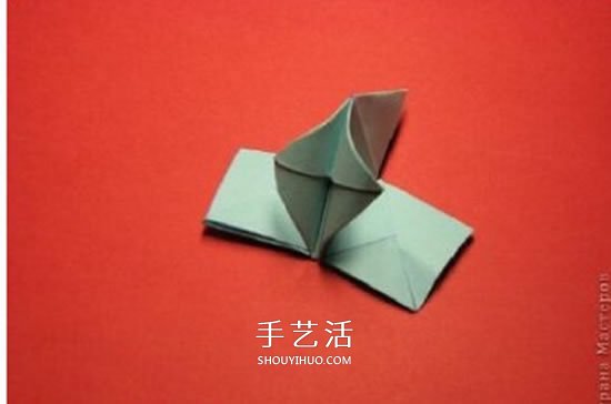绿萝魔灵花球的折法图解 折纸绿萝魔灵花球教程(图21)