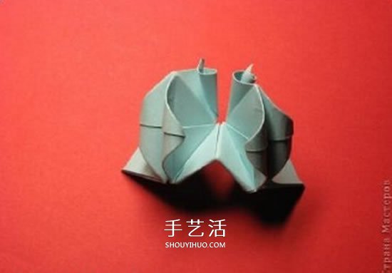 绿萝魔灵花球的折法图解 折纸绿萝魔灵花球教程(图26)