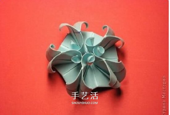 绿萝魔灵花球的折法图解 折纸绿萝魔灵花球教程(图27)