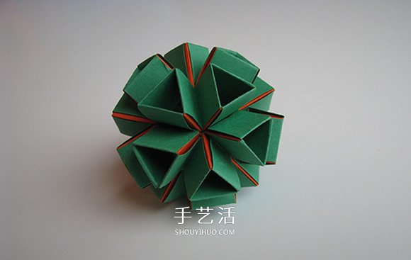 手工折纸Snapology球 用纸条折球体步骤图解(图2)