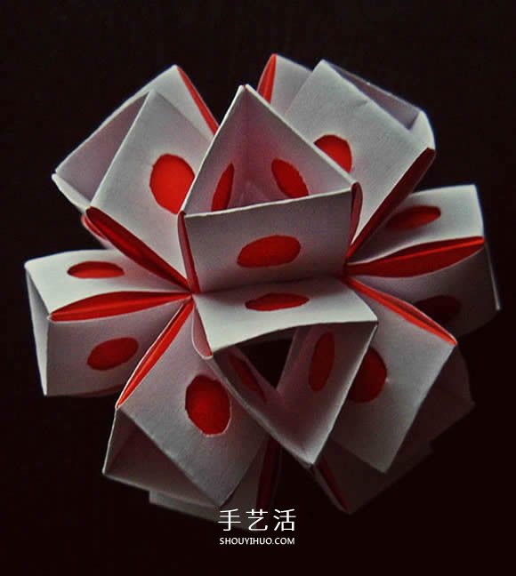 手工折纸Snapology球 用纸条折球体步骤图解(图6)