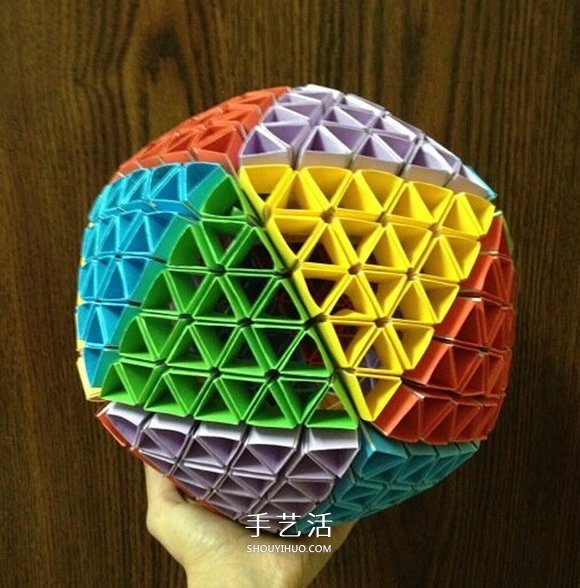 手工折纸Snapology球 用纸条折球体步骤图解(图8)