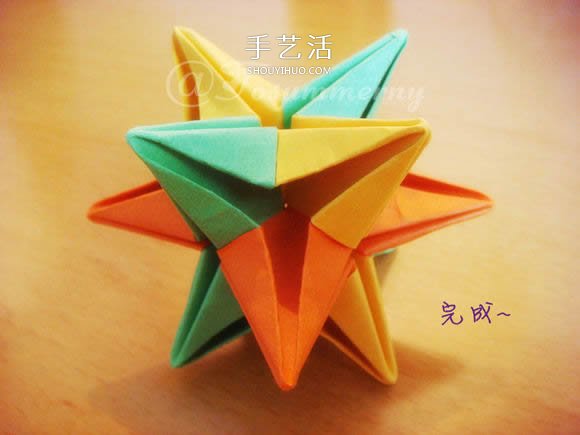 圣诞星折法图解教程 折纸圣诞星的方法步骤(图35)