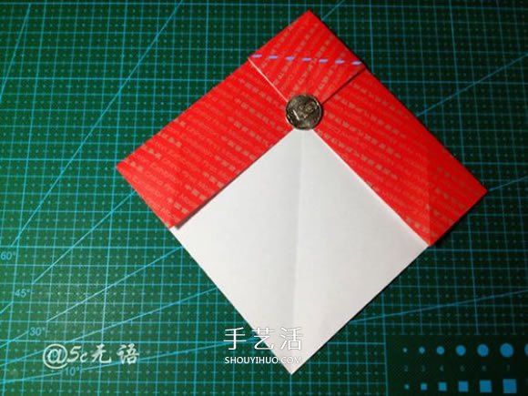 背着麻袋的可爱圣诞老人手工折纸图解教程(图7)
