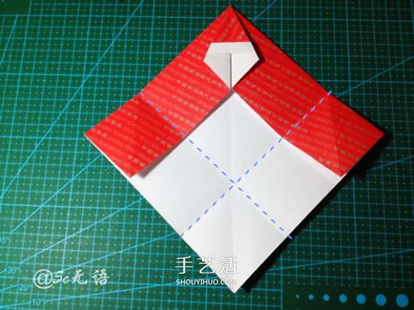 背着麻袋的可爱圣诞老人手工折纸图解教程(图12)