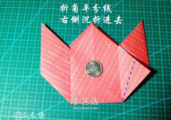 背着麻袋的可爱圣诞老人手工折纸图解教程(图17)