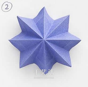 八边形纸折圣诞树图解 立体叠合圣诞树的折法(图7)