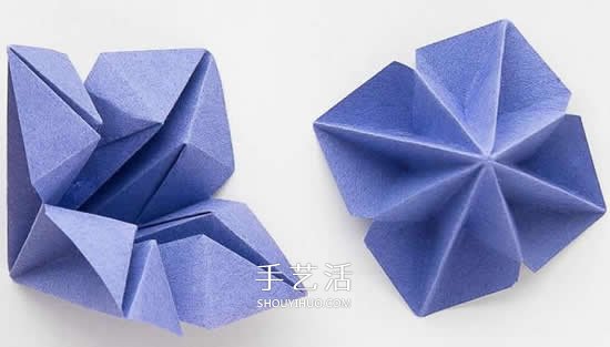 八边形纸折圣诞树图解 立体叠合圣诞树的折法(图11)