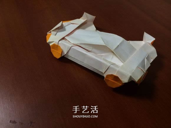 复杂立体跑车的折法 详细折纸跑车图解步骤(图65)