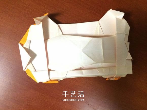 复杂立体跑车的折法 详细折纸跑车图解步骤(图64)
