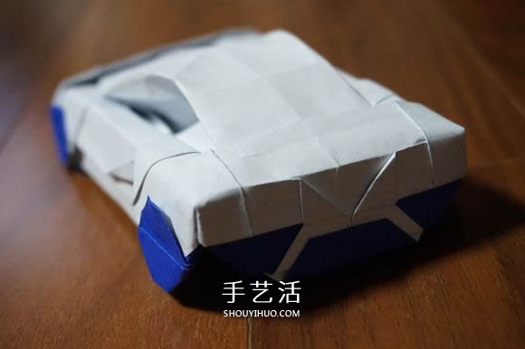 复杂立体跑车的折法 详细折纸跑车图解步骤(图68)