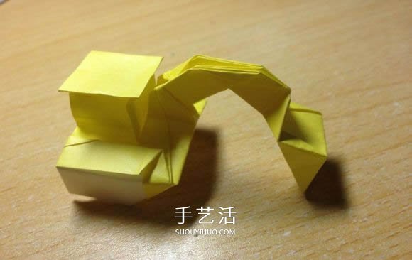 挖土机的折纸方法图解 手工挖掘机的折法过程(图2)