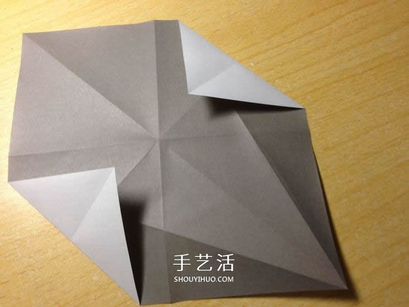 挖土机的折纸方法图解 手工挖掘机的折法过程(图7)