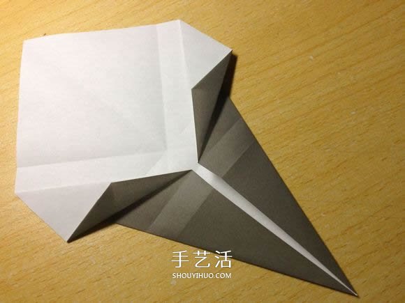 挖土机的折纸方法图解 手工挖掘机的折法过程(图11)