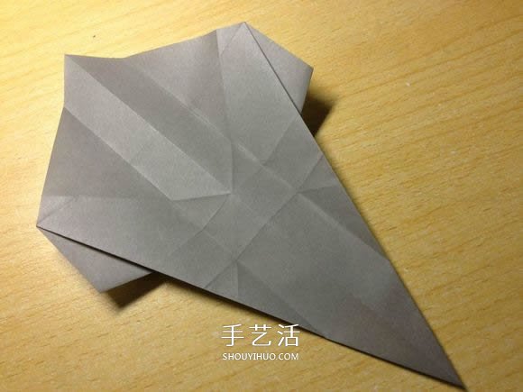 挖土机的折纸方法图解 手工挖掘机的折法过程(图15)