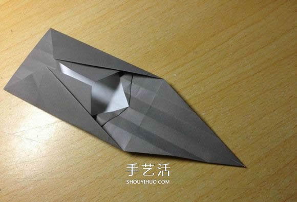 挖土机的折纸方法图解 手工挖掘机的折法过程(图17)